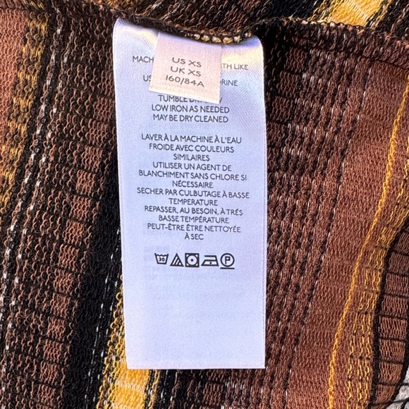 Maeve by Anthropologie Striped Wrap Midi Dress Brown Size XS - Picture 10 of 12